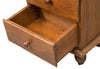 Biscottini Comodino Country in legno massello di tiglio finitura noce L50xPR35xH70 cm. Made in Italy
