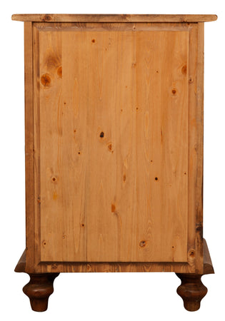 Biscottini Comodino Country in legno massello di tiglio finitura noce L50xPR35xH70 cm. Made in Italy