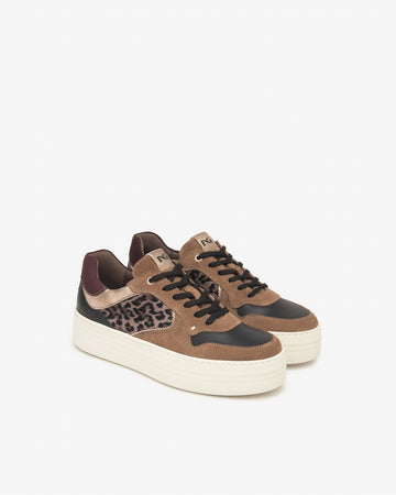 Nero Giardini sneakers in pelle nero e suede moro I514182D442