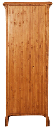 Biscottini Vetrina Country in legno massello di tiglio finitura noce L55xPR43xH150 cm. Made in Italy