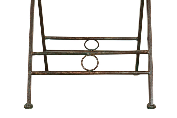 Biscottini Tavolino Vassoio Pieghevole Biscottini Ferro Battuto Ruggine Anticato 70x76