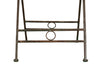 Biscottini Tavolino vassoio pieghevole in ferro battuto finitura ruggine anticata Diam.70XH76 cm