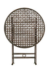 Biscottini Tavolino vassoio pieghevole in ferro battuto finitura ruggine anticata Diam.70XH76 cm