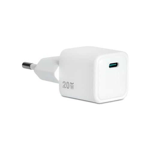 VULTECH CC-120PDCUGWH - CARICATORE UNIVERSALE 1 PORTA TYPE-C PD20 QC 3.0 GAN 20W - BIANCO DIMENSIONI COMPATTE