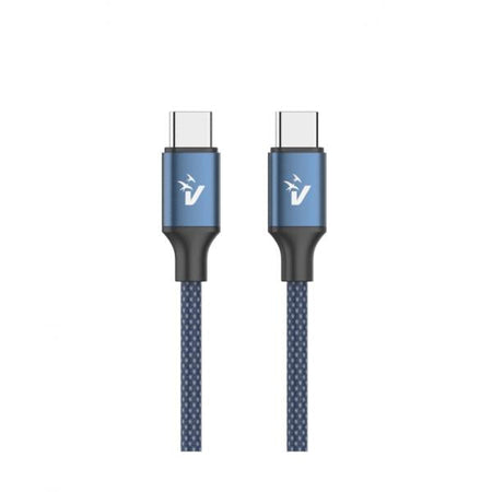 VULTECH CS-NCC20BL - CAVO SMARTPHONE IN NYLON TYPE-C TO TYPE-C 2M 5.0A 100W - BLU
