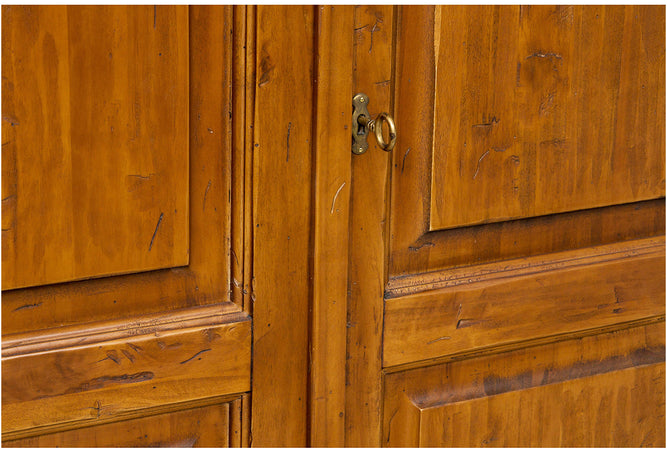 Biscottini Armadio Country legno massello tiglio finitura noce Biscottini 120x59x197 Made