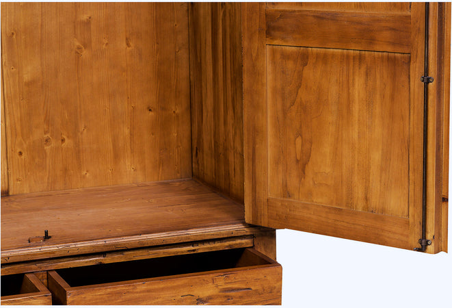 Biscottini Armadio Country legno massello tiglio finitura noce Biscottini 120x59x197 Made