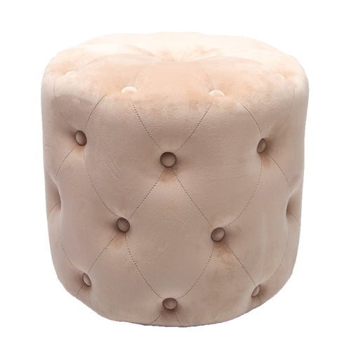 Pouf imbottito tondo, seduta in velluto per arredamento moderno h 41 cm