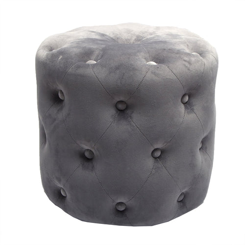 Pouf imbottito tondo, seduta in velluto per arredamento moderno h 41 cm