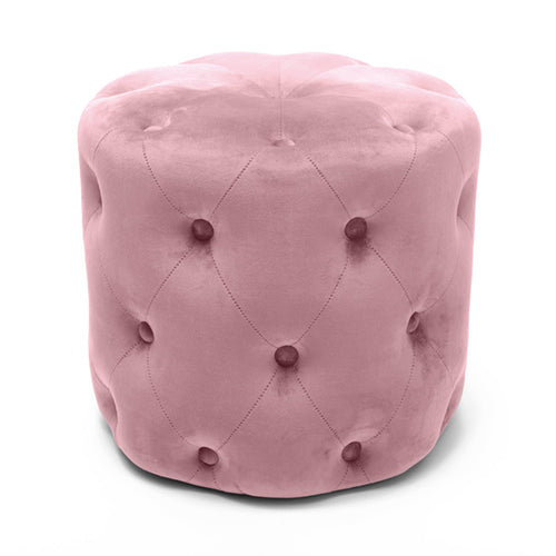 Pouf imbottito tondo, seduta in velluto per arredamento moderno h 41 cm