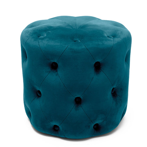 Pouf imbottito tondo, seduta in velluto per arredamento moderno h 41 cm