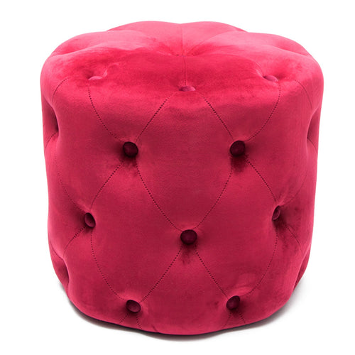 Pouf imbottito tondo, seduta in velluto per arredamento moderno h 41 cm