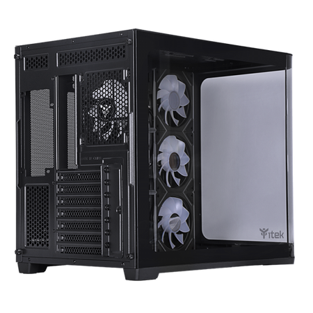 Case Itek DARK CAVE CURVED - Gaming Tower, ATX, 4x12cm ARGB fan, 2xUSB3, Type-C, Side & Front Panel Temp Glass