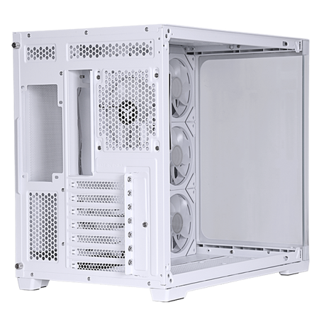 Case Itek DARK CAVE CURVED - Gaming Tower, ATX, 4x12cm ARGB fan, 2xUSB3, Type-C, Side & Front Panel Temp Glass, White Edition