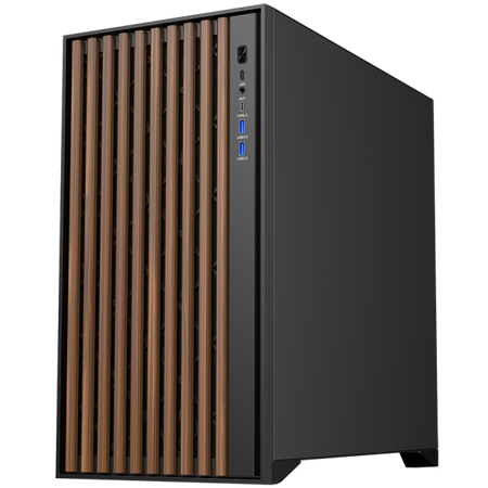 ITEK CASE WOODY, GAMING TOWER, ATX, 3X12CM BLACK FAN, 2XUSB3, TYPE-C, WOOD FRONT, TEMP GLASS SIDE P