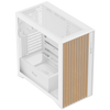 Case WOODY - Gaming Tower- ATX- 3x14cm White fan- 2xUSB3- Type-C- Wood Front- Temp Glass Side Panel- White Edtion