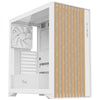 Case WOODY - Gaming Tower- ATX- 3x14cm White fan- 2xUSB3- Type-C- Wood Front- Temp Glass Side Panel- White Edtion