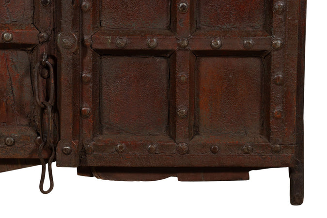 Biscottini Porta portone in legno massello e ferro da interno o da esterno vecchia e antica medievale scorrevole
