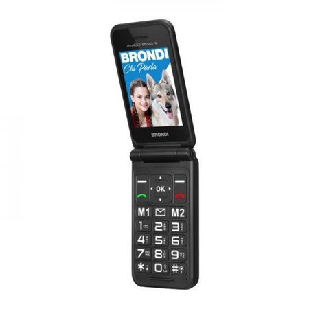 BRONDI AMICO SPECIALE 4G (NERO) - TELEFONO CELLULARE PER ANZIANI - TASTO SOS - TORCIA - CONTROLLO REMOTO - FOTOCAMERA - CONNETTIVITA 4G - DOPPIO DISPLAY