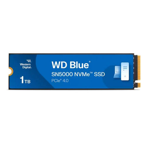 Western Digital WD Blue SN5000 NVMe 1 TB M.2 PCI Express 4.0 (WD Blue SN5000 [WDS100T4B0E-00CNZ0] 1TB NVMe SSD, M.2 Interface, PCIe Gen4, 2280, Read 5150MB/s, Write 4900MB/s, 5 Year Warranty)