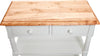 Biscottini Tavolino Country in legno massello di tiglio struttura bianca anticata e finitura naturale L80xPR38xH80 cm Made in Italy
