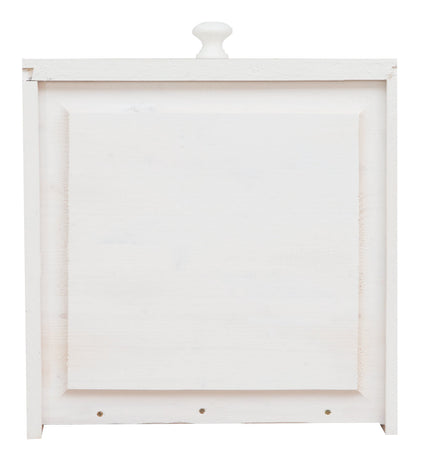 Biscottini Tavolino Country in legno massello di tiglio struttura bianca anticata e finitura naturale L80xPR38xH80 cm Made in Italy