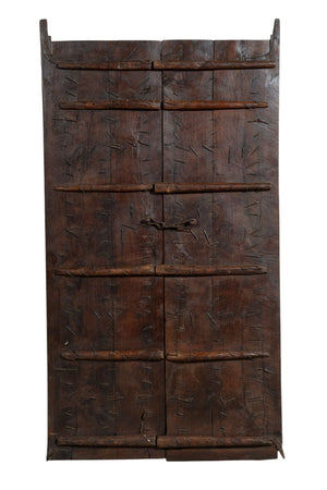 Biscottini Porta portone in legno massello e ferro da interno o da esterno vecchia e antica medievale scorrevole