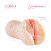 Masturbatore Realistico Doppio Vagina e Ano in Silicone Morbido Sex Toy per Uomo