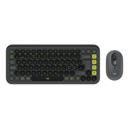 Logitech 920-013266 tastiera Mouse incluso Universale Bluetooth QZERTY Nordic Grafite (POP Icon Combo, Graphite [Nordic])