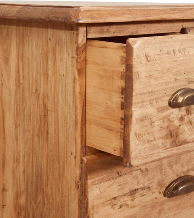 Biscottini Cassettiera Country in legno massello di tiglio finitura naturale L63xPR41xH120 cm. Made in Italy