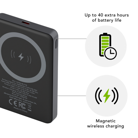 dbramante1928 CP10SLBL7178 batteria portatile 10000 mAh Carica wireless Grigio (re-charge Power Bank 10K)