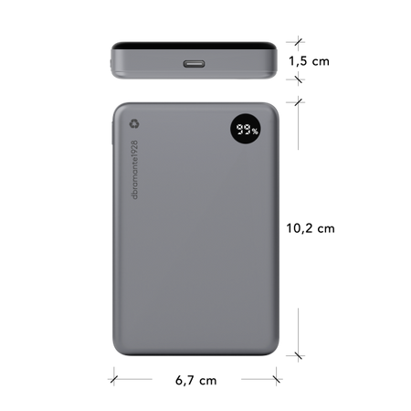 dbramante1928 CP10SLBL7178 batteria portatile 10000 mAh Carica wireless Grigio (re-charge Power Bank 10K)
