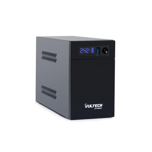 VULTECH UPS1000VA-LFP - GRUPPO DI CONTINUIT LINE INTERACTIVE CON SCHERMO LED E BATTERIA LITIO FERRO FOSFATO - 2 PRESE - 1 USB