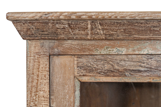 Biscottini Vetrina in legno massiccio riciclato finitura anticata realizzata massello