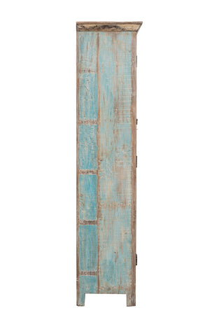 Biscottini Vetrina in legno massiccio riciclato finitura anticata realizzata massello