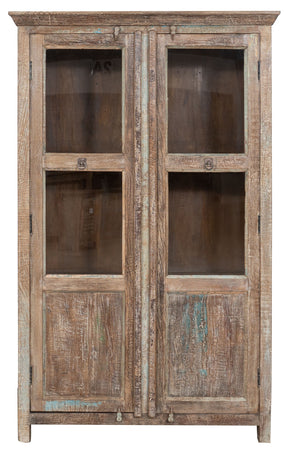 Biscottini Biscottini Vetrina Legno Massiccio Recupero Anticata Mobile 114x42x183 Arredo