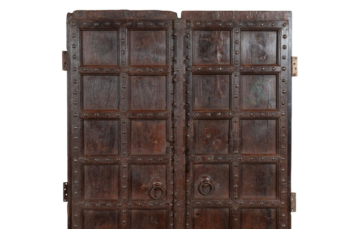 Biscottini Porta portone in legno massello e ferro da interno o da esterno vecchia e antica medievale scorrevole