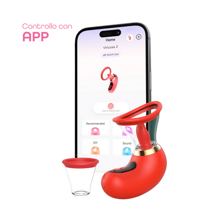 Succhia Clitoride Vibratore con Lingua in Silicone Controllo Remoto App Sex Toy
