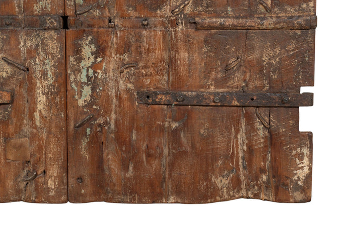 Biscottini Porta portone in legno massello e ferro da interno o da esterno vecchia e antica medievale scorrevole