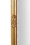 Biscottini Specchio Specchiera da parete e appendere verticale/orizzontale L73xPR4xH181 cm finitura foglia oro anticato.