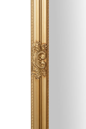 Biscottini Specchio Specchiera da parete e appendere verticale/orizzontale L73xPR4xH181 cm finitura foglia oro anticato.