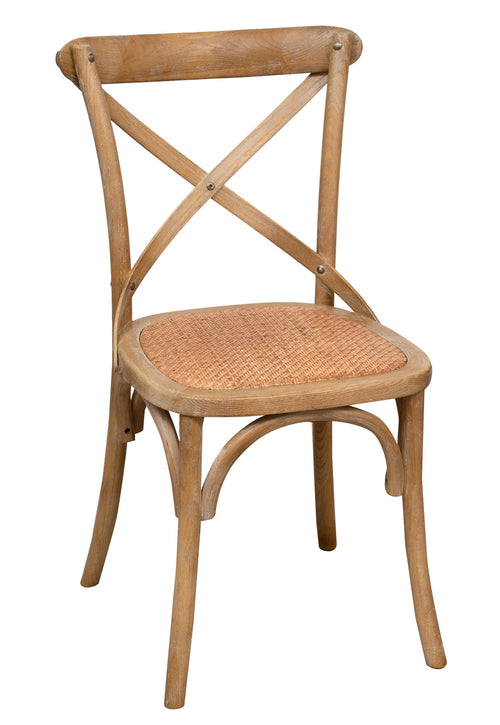 Biscottini Sedia Thonet in massello e seduta in rattan finitura legno invecchiato Offerta