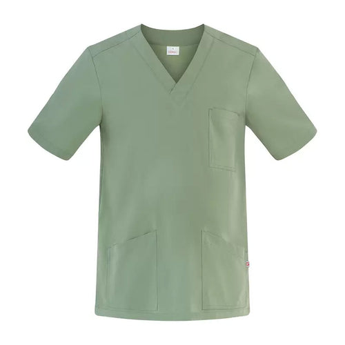 Casacca Flavio Oliva Casacca Infermiere Medicale Collo a V No Stiro Microfibra Superleggera