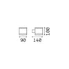 Applique Moderna Snif Square Alluminio Nero 1 Luce G9 3W 3000K Luce Calda