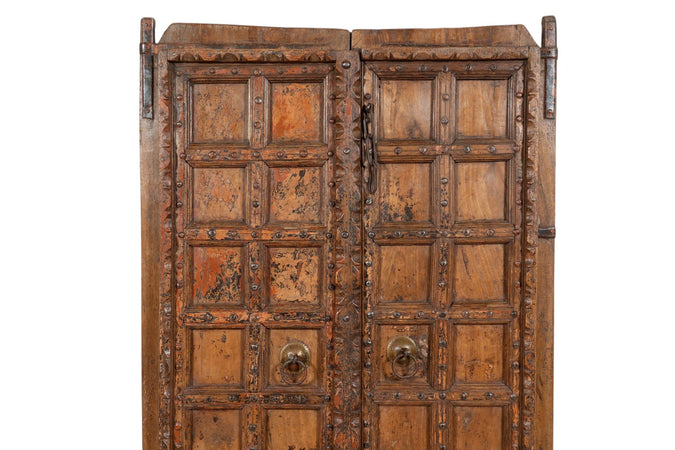 Biscottini Porta portone in legno massello e ferro da interno o da esterno vecchia e antica medievale scorrevole
