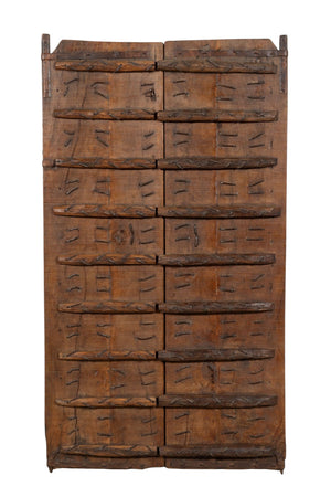Biscottini Porta portone in legno massello e ferro da interno o da esterno vecchia e antica medievale scorrevole