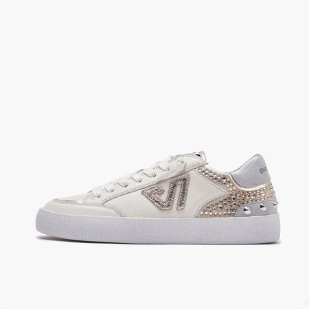 Emanuelle Vee sneakers donna Olivia in pelle ivory gold 500 23