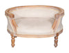 Biscottini POUF CON SCHIENALE STILE FRANCESE LUIGI XVI IN LEGNO MASSELLO DI FAGGIO XVI,