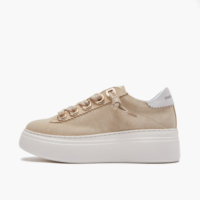 Emanuelle Vee sneakers donna Bice in crosta beige 503 11