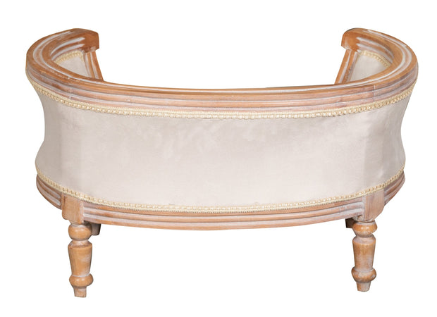 Biscottini POUF CON SCHIENALE STILE FRANCESE LUIGI XVI IN LEGNO MASSELLO DI FAGGIO XVI,